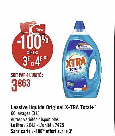 Lessive Liquide Original X-tra Total+