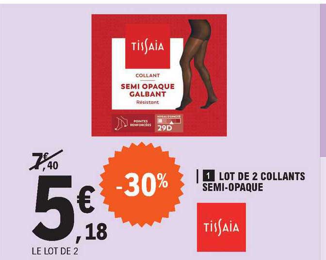 lot de 2 collants semi-opaque tissaia