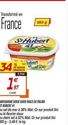 margarine doux sans huile de palme st hubert 41