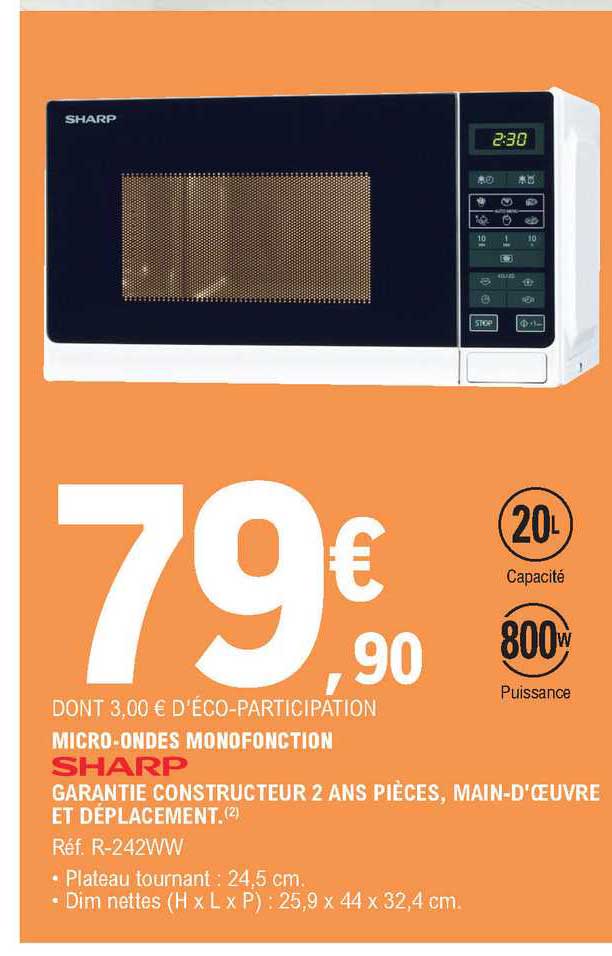 micro-ondes monofonction sharp
