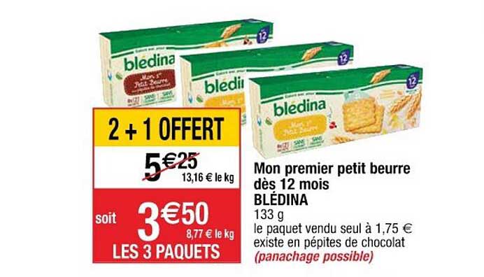 mon premier petit beurre dès 12 mois blédina 2+1 offert