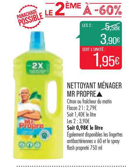 nettoyant ménager mr propre