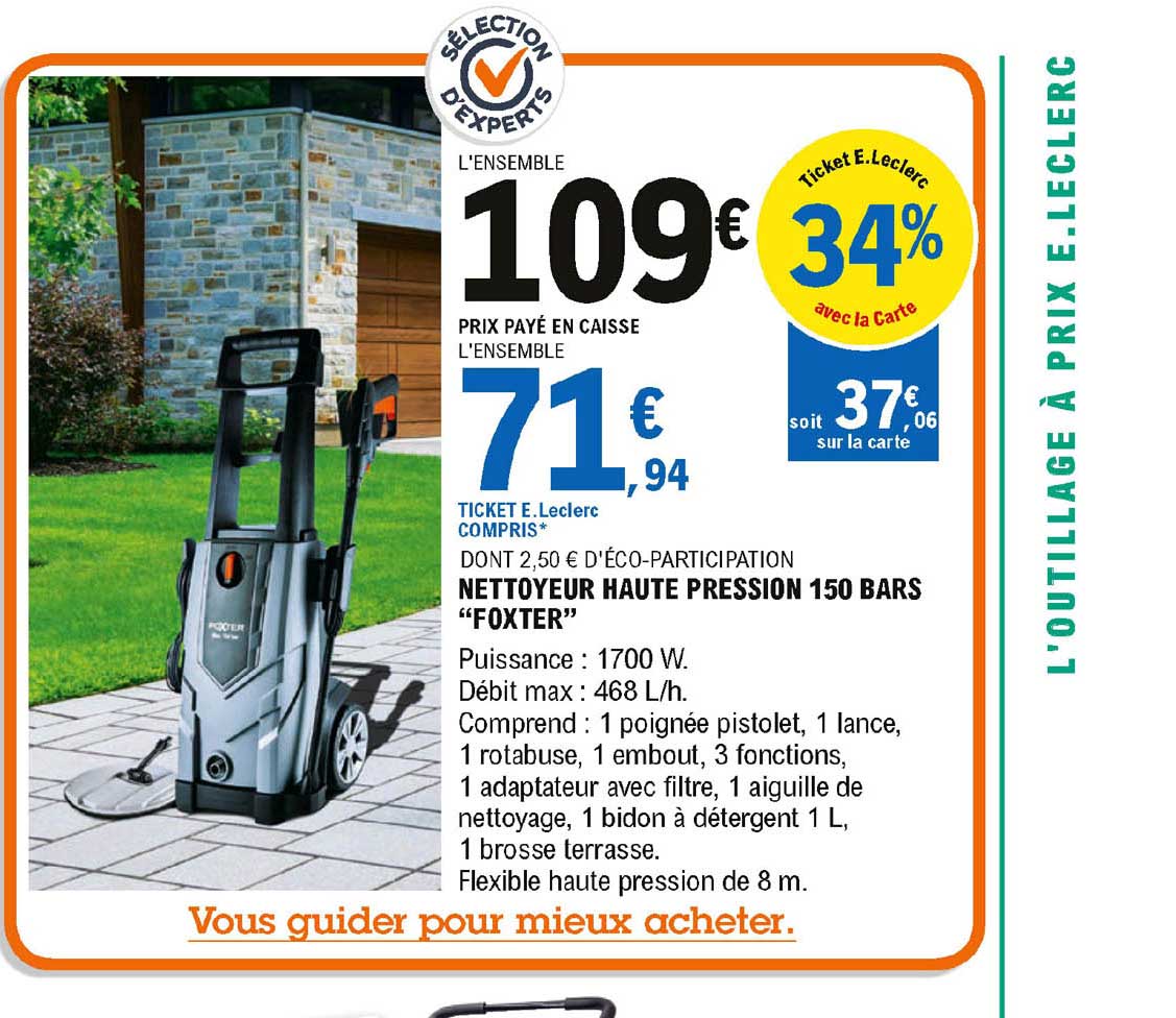 Nettoyeur Haute Pression 150 Bars Foxter