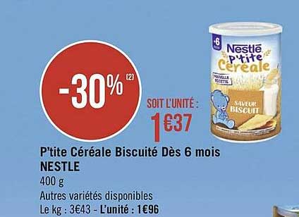 p'tite céréale biscuité dès 6 mois nestlé