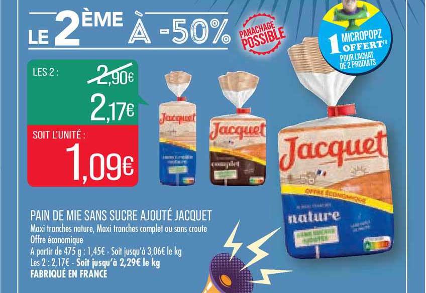 pain de mie sans sucre ajouté jacquet