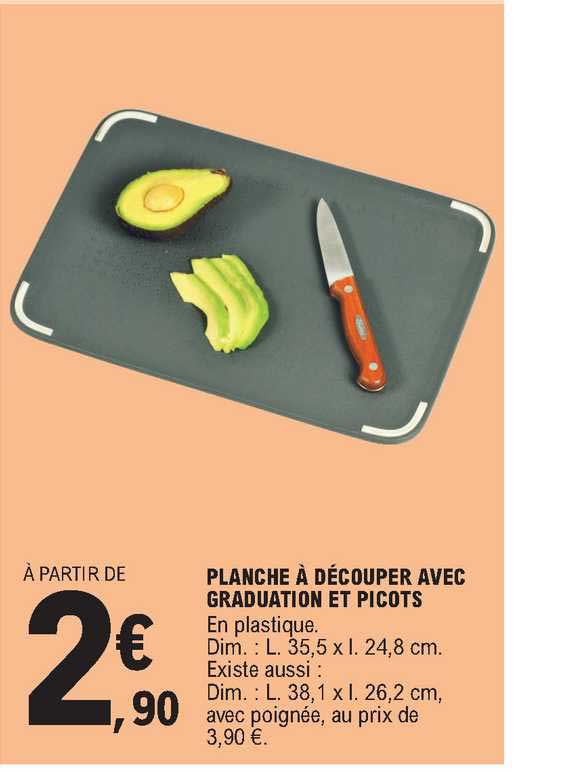 planche à découper avec graduation et picots