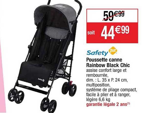 poussette canne rainbow black chic safety 1st