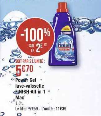 power gel lave-vaîsselle finish all in 1