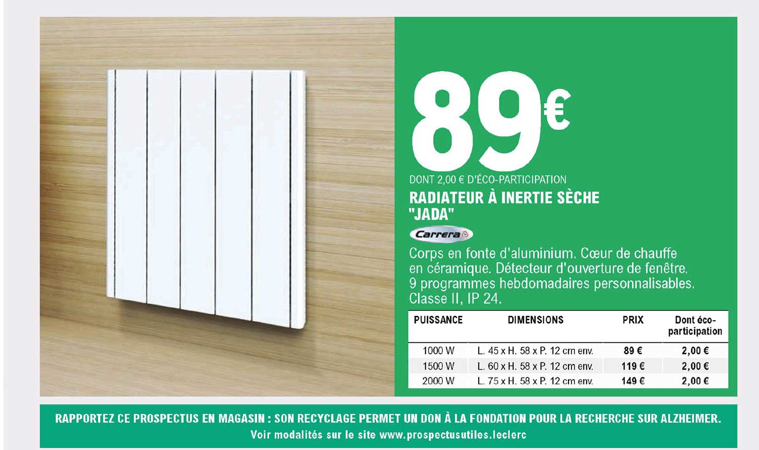 Radiateur à Inertie Sèche "jada" Carrera