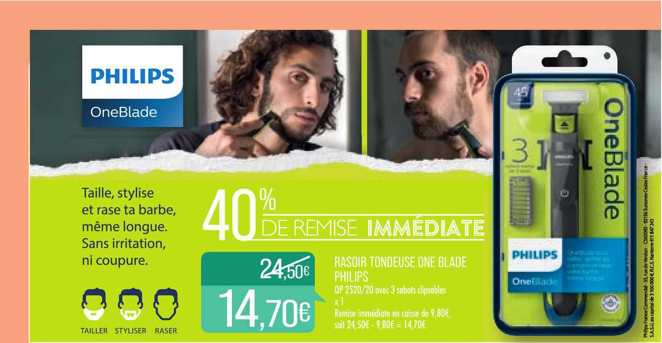 rasoir tondeuse une blade philips