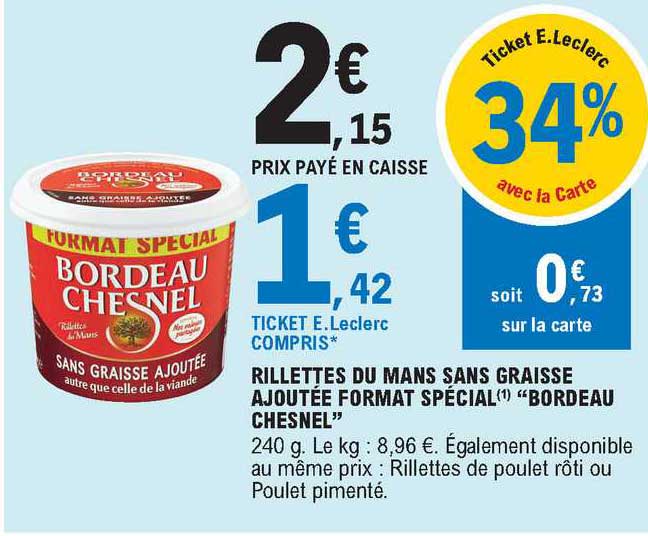rillettes du mans sans graisse ajoutée format spécial "bardeau chesnel"