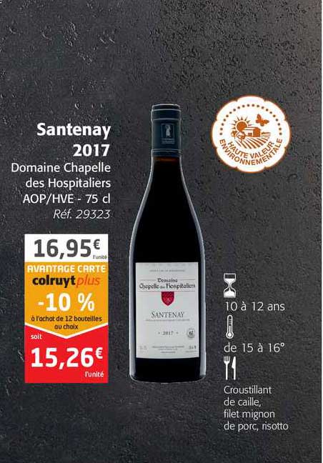 santenay 2017 domaine chapelle des hospitaliers aop hve