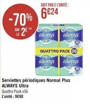 serviettes périodiques normal plus always ultra