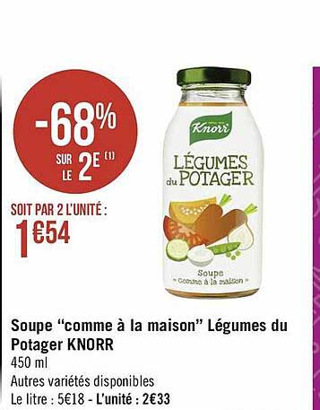 soupe "comme à la maison" légumes du potager knorr