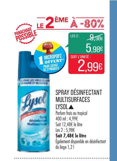 spray désinfectant multisurfaces lysol