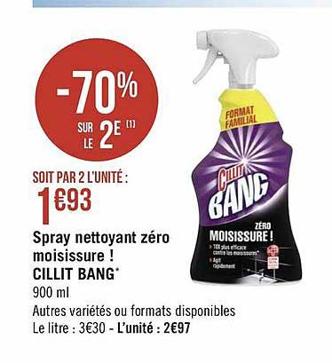 spray nettoyant zéro moisissure ! cillit bang