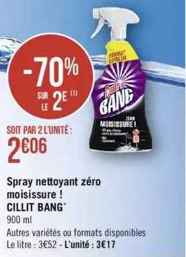 spray nettoyant zéro moisissure ! cillit bang