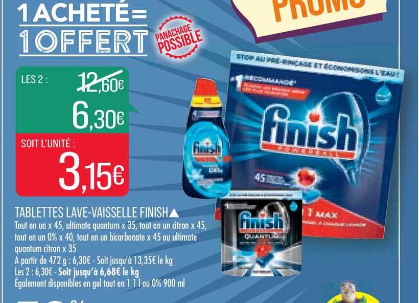 tablettes lave-vaisselle finish