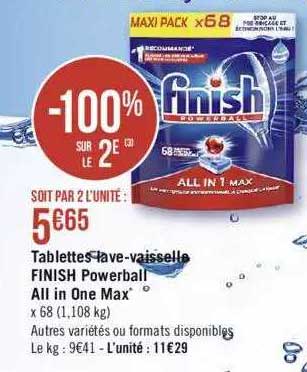 Tablettes Lave-vaisselle Finish Powerball All In One Max