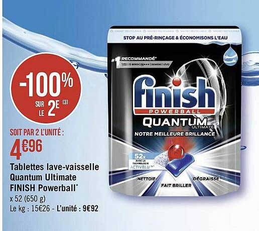 tablettes lave-vaisselle quantum ultimate finish powerball