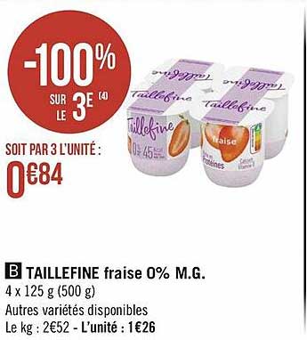 taillefine fraise 0% m.g.