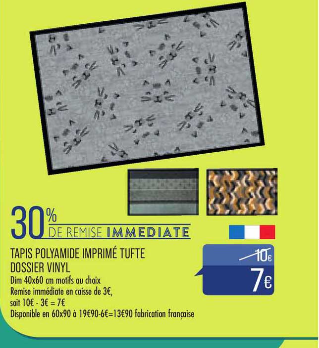 tapis polyamide imprimé tufte dossier vinyl
