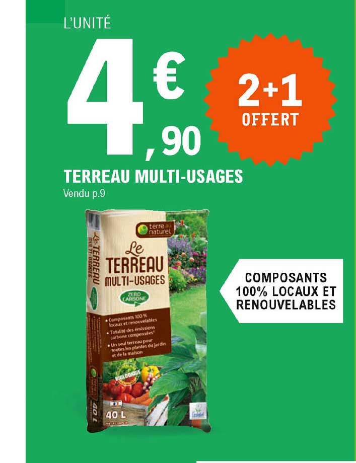 terreau multi-usages 2+1 offert
