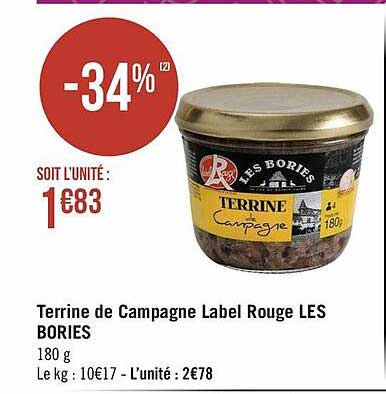 terrine de campagne label rouge les bories
