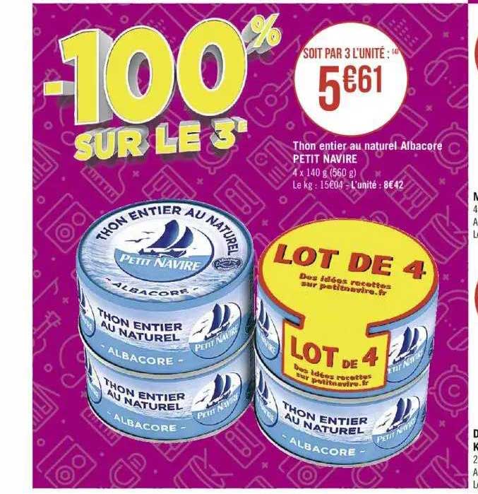 Thon Entier Au Naturel Albacore Petit Navire