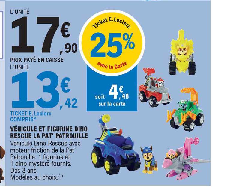 véhicule et figurine dino rescue la pat' patrouille