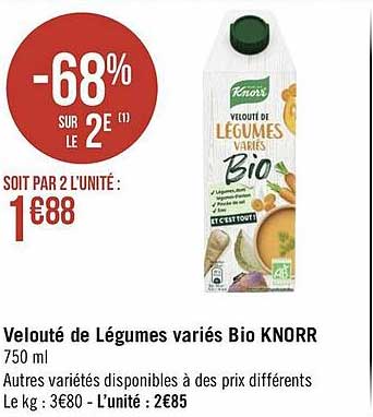 velouté de légumes variés bio knorr