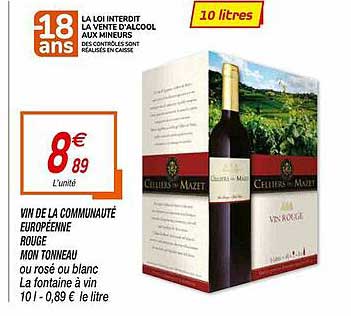 vin de la communauté européenne rouge mon tonneau