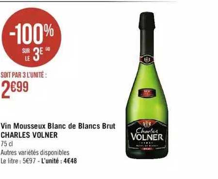 vin mousseux blanc de blancs brut charles volner