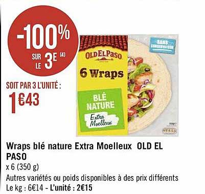 Wraps Blé Nature Extra Moelleux Old El Paso
