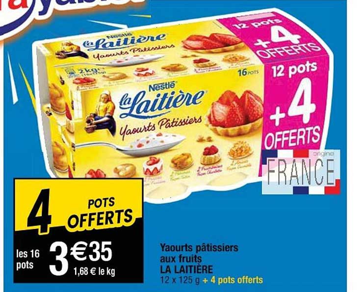 yaourts pâtissiers aux fruits la laitière