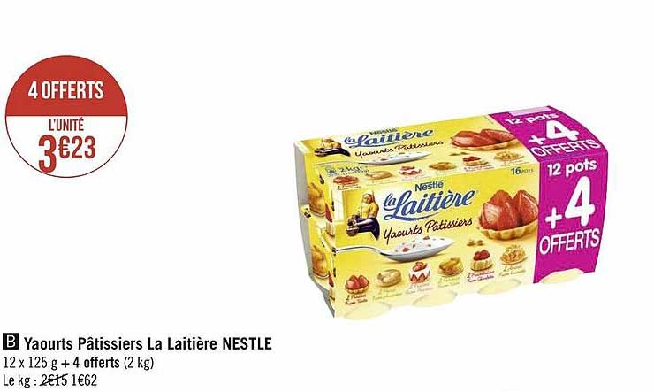yaourts pâtissiers la laitière nestlé