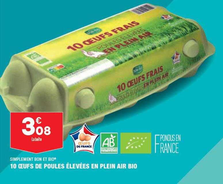 10 Oeufs De Poules élevées En Plein Air Bio Simplement Bon Et Bio