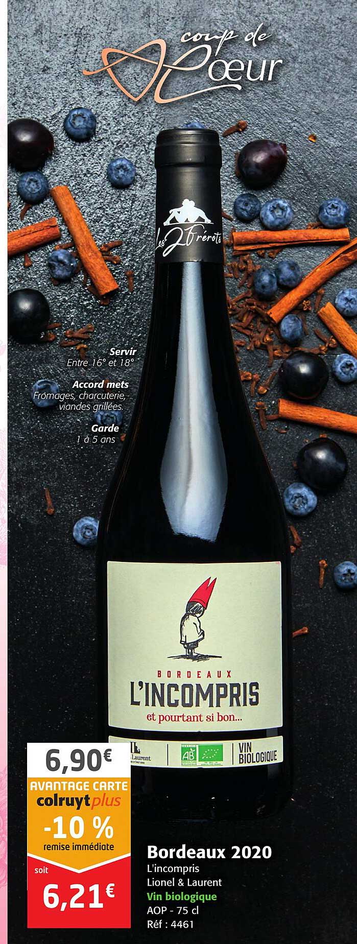 bordeaux 2020 l'incompris lionel & laurent