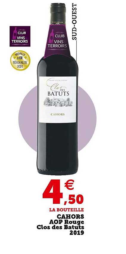 cahors aop rouge clos des batuts 2019