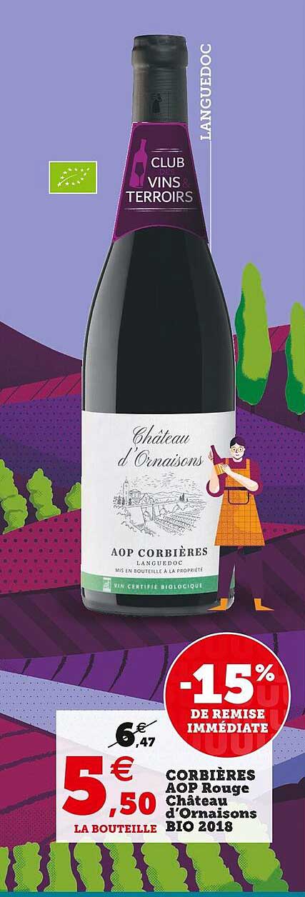 Corbières Aop Rouge Château D'ornaisons Bio 2018