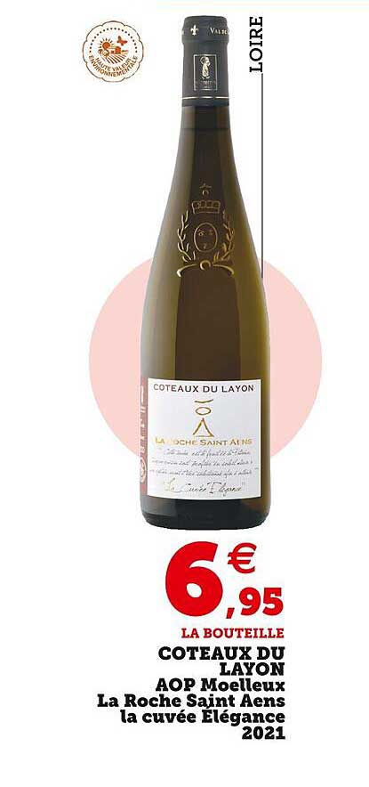 Côteaux Du Layon Aop Moelleux La Roche Saint Aens La Cuvée élégance 2021