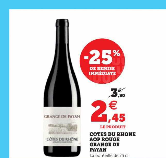 côtes du rhône aop rouge grange de paysan