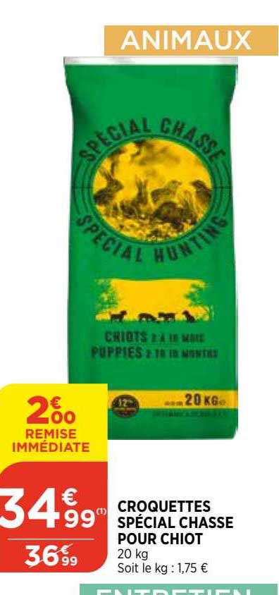 croquettes spécial chasse pour chiot