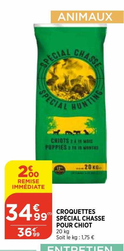 croquettes spécial chasse pour chiot