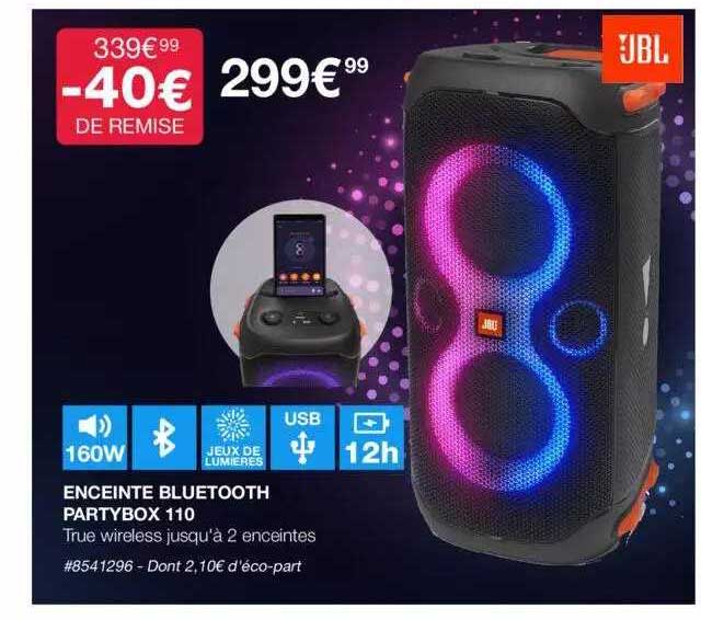 enceinte bluetooth partybox 110 jbl