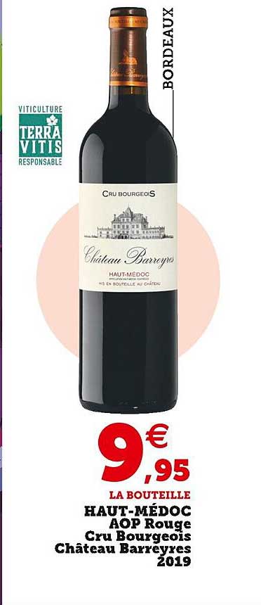 Haut-médoc Aop Rouge Cru Bourgeois Château Barreyres 2019