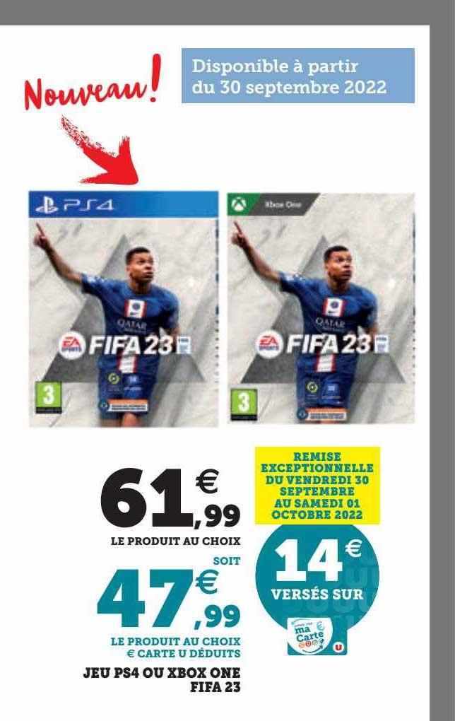 jeu ps4 ou xbox one fifa 23