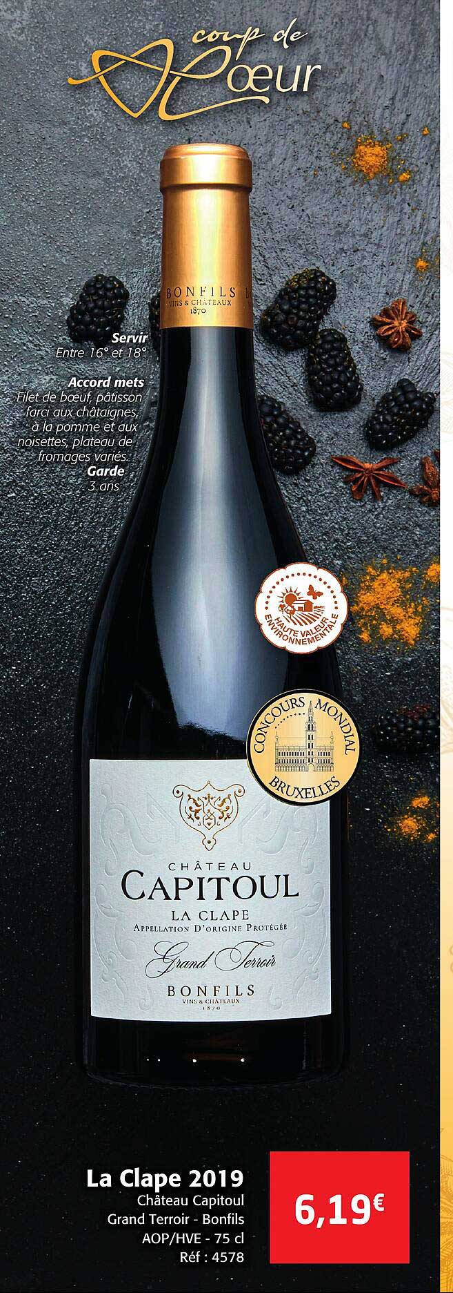la clape château capitoul grand terroir - bonfils aop-hve