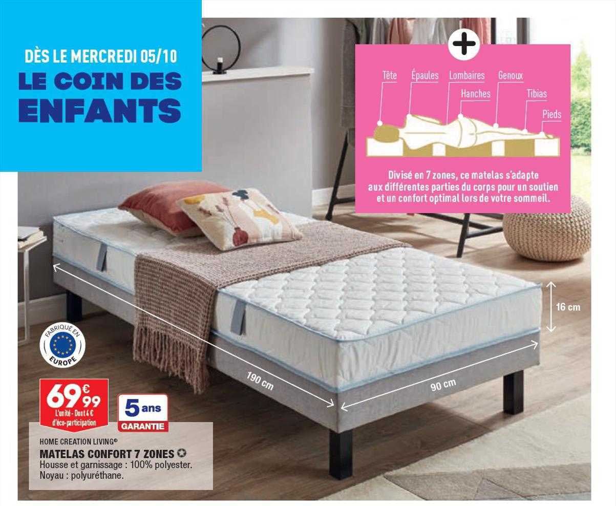 Matelas Confort 7 Zones Home-création Living