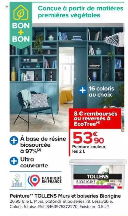 peinture tollens murs et boiseries biorigine tollens